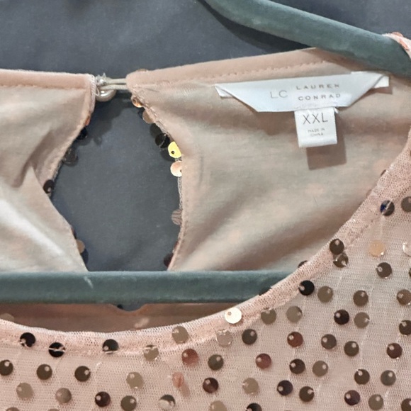 Lauren Conrad Pink Sequin Ruffle Top - Picture 5 of 7